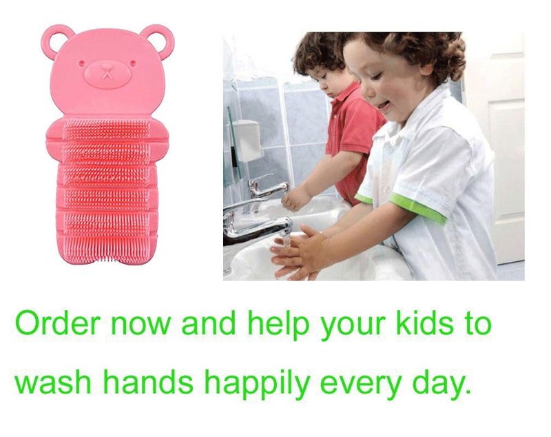 JINCH Nail Scrubber Brush Kids, Finger Nails Scrub Scrubbing Cleaning Brushes with Soft Bristle for Baby Children, Cute Animal Style and 2 Colors Choice (Pink)
