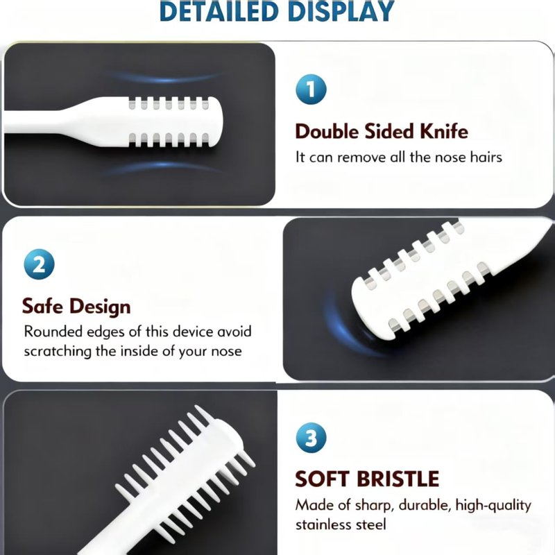 GGleerite 5-Pcs Nose Hair Trimmer 2-in-1, 2026 New Double-Sided 360° Rotating Manual Nasal Hair Cutter, Portable Nose Trimmer for Men & Women, Reusable Easy-to-Clean Hair Remover