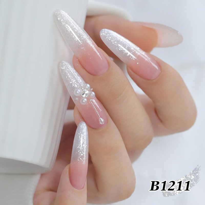 Double Rhythm 15ML Glitter Gel Polish Shimmer Reflective Holographic Color Magnetic for Nail Art Salon DIY at Home (Snow Glitter-B1211)