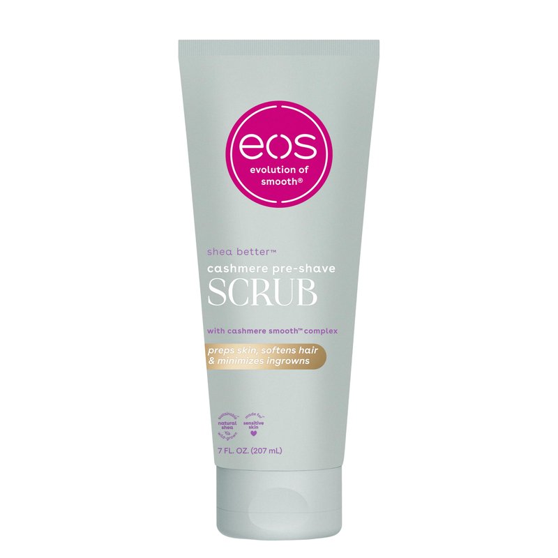 eos Cashmere Skin Collection Pre-Shave Scrub - Vanilla Cashmere, Exfoliating Body Scrub, Hydrating, Shea Sugar, 7 fl oz