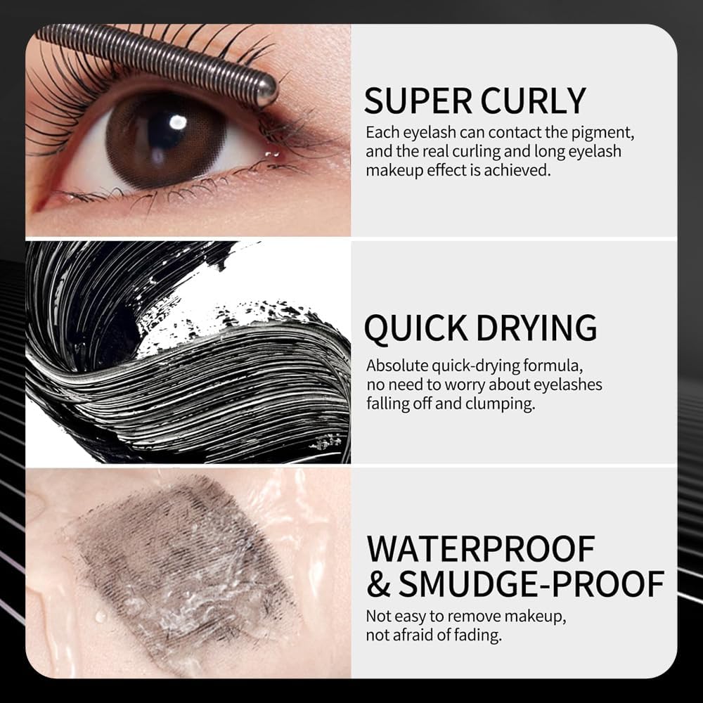 Skiennix Tubing Mascara for Mature Women - Volume & Length, Waterproof Formula | Includes Eyelash Curler (20ml)
