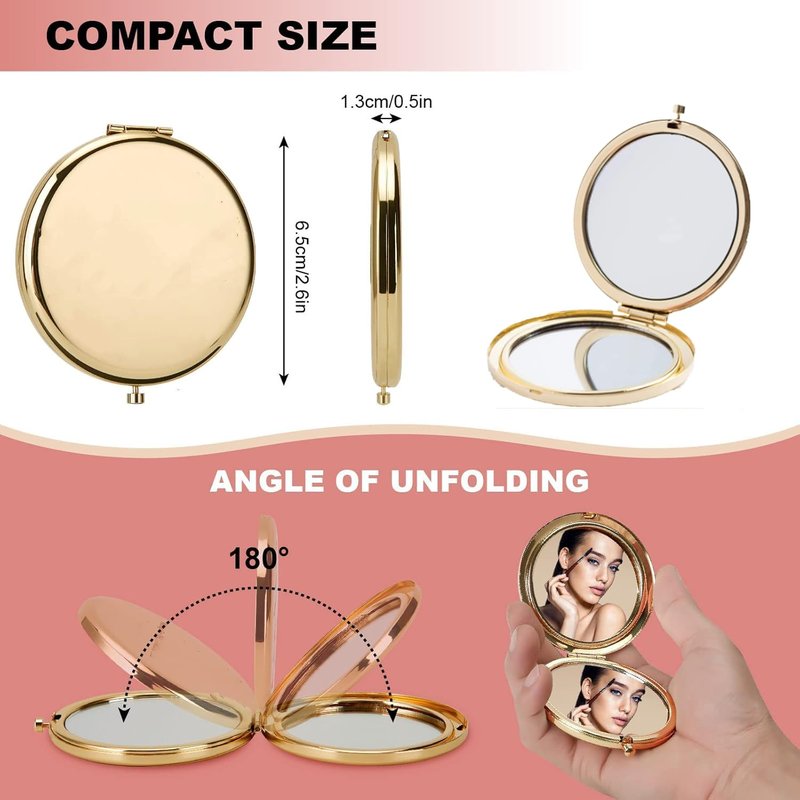 MIHAGUTY Magnifying Compact Mirror for Purses with 2 x 1x Magnification, Folding Mini Pocket Double Sided Travel Makeup Mirror,Perfect for Purse, Pocket Mirror for Gift
