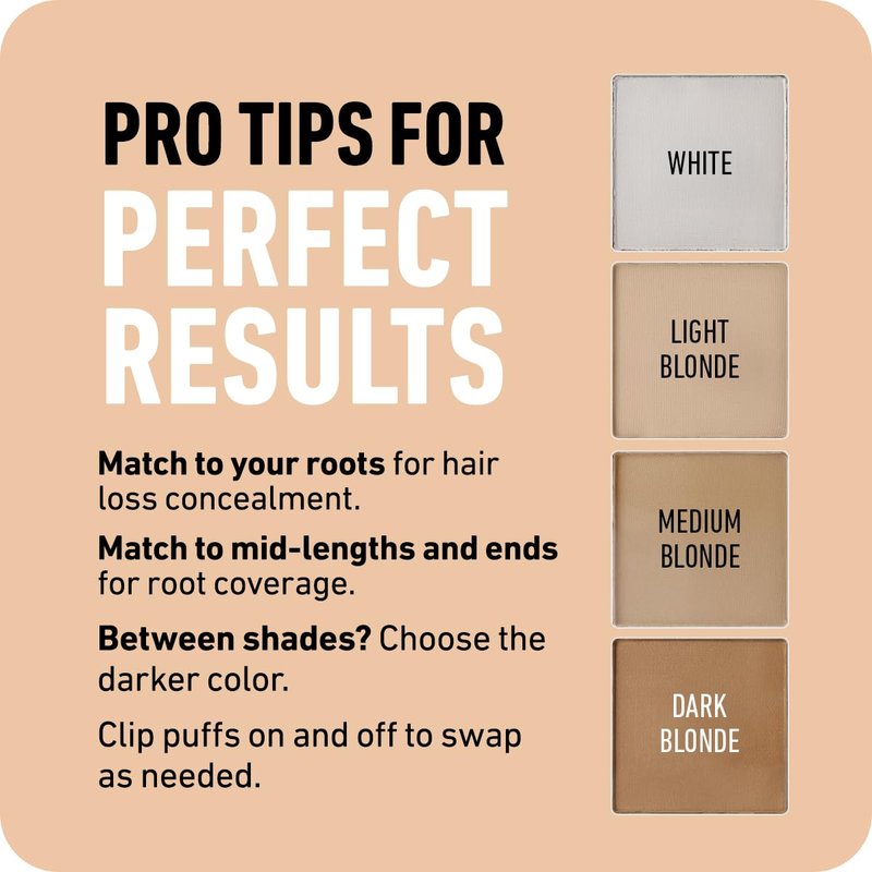 BOLDIFY Hairline Powder - Water-Resistant Root Touch Up Hair Color for Gray Coverage - 24-Hour Stain-Proof, Mess-Free Hair Powder for Thinning Hair - Sample Kit, Lighter Blondes
