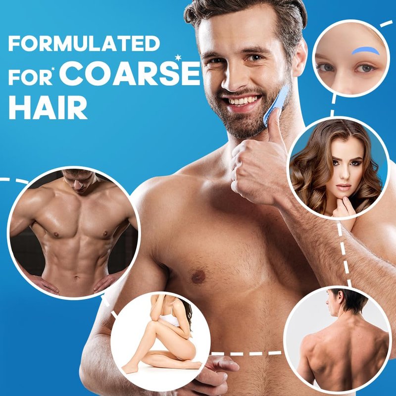 Hard Wax Beads for Hair Removal - Coarse Hair Waxing Beads | 500g Refill for Home Waxing, All Body & Brazilian Areas, Sea Blue