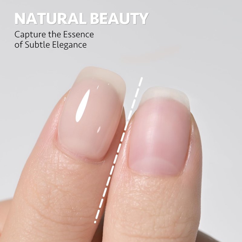 GAOY Nude Jelly Gel Nail Polish, 16ml Sheer Translucent Netural Soak Off Gel Polish, UV Light Cure for Nail Art DIY at Home, 2909 Elegance Tone