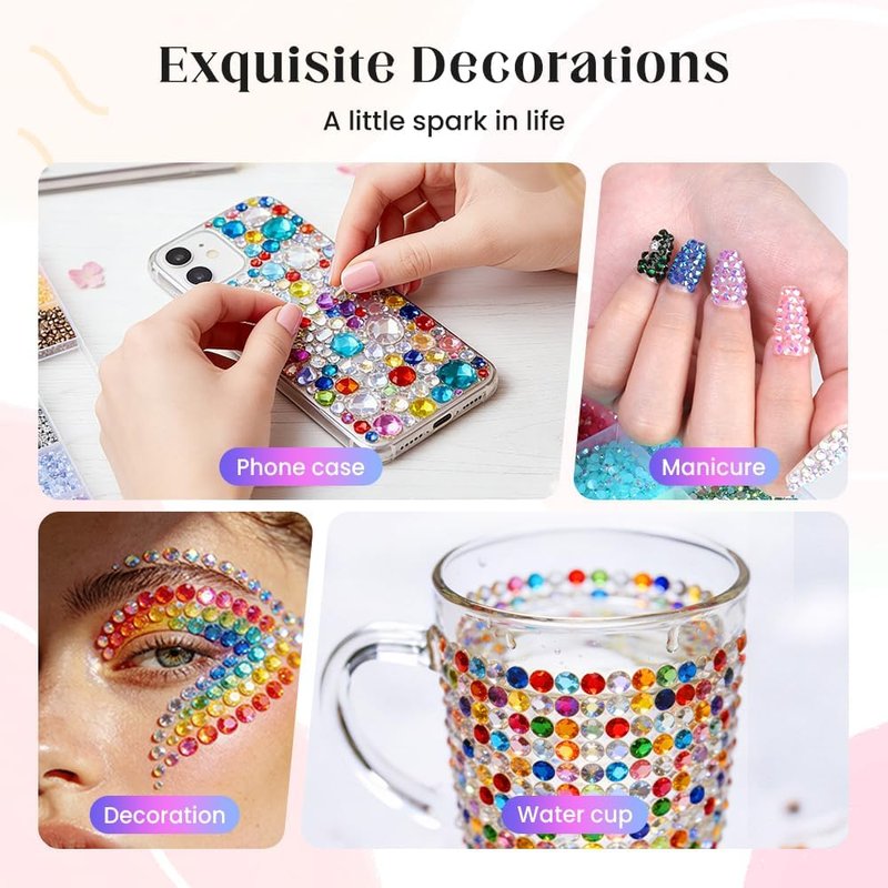 Bedazzler Kit - Colorful DIY Rhinestone Craft Set for Nail Art & Makeup | 38000 Pieces