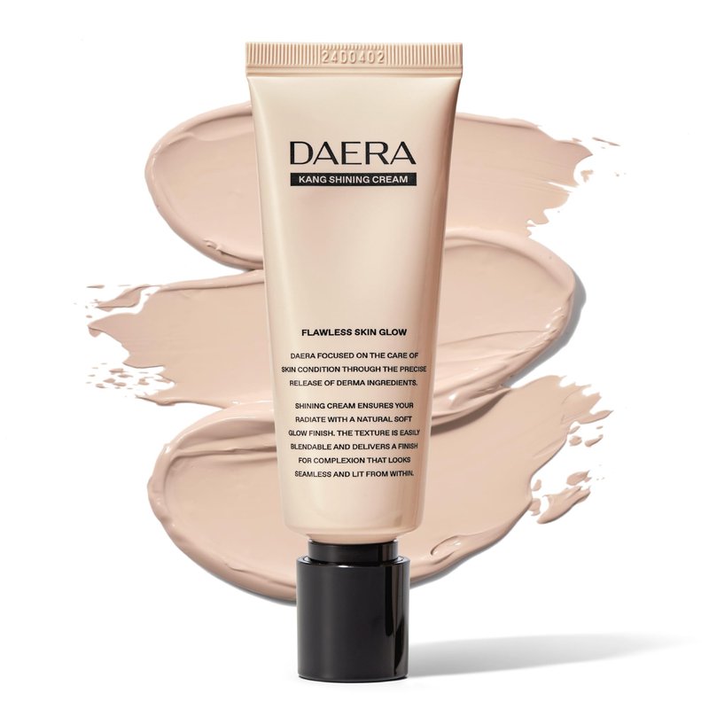 DAERA Full Coverage BB Cream Tinted Moisturizer Foundation, Flawless Glass Skin Makeup, Instant Radiance for Uneven Skin, Long Lasting Lightweight Hydrating, Self Adjusting Shade (Neutral), 1.35 fl oz