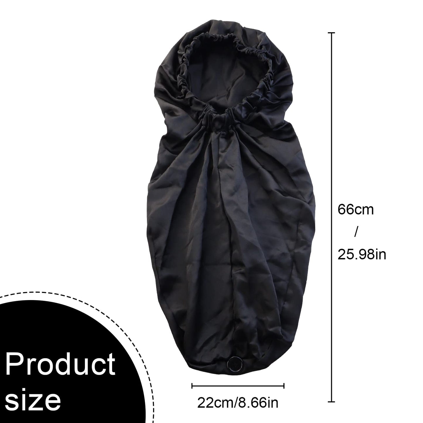 TCOTBE 3 Pcs Foldable Extra Long Sleeping Caps Soft Stain Satin Hair Braid Bonnet with Button Comfortable Single Lay Hair Covers Long Braids Bonnet for Women with Long Hair Deadlocks Curly Hair Blue