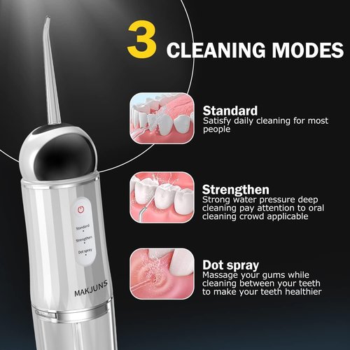 Water-Flosser-Cordless-Teeth-Cleaner Somall Water Dental Flosser with 3 Modes 4 Jets Rechargeable Dental Oral Irrigator for Home Travel (Premium Black)