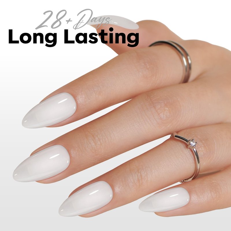modelones Milky White Gel Nail Polish Nail Polish Natural Color Translucent Jelly Soak Off LED Clear Coat Soap Nails Art White French Gel Polish15 ML