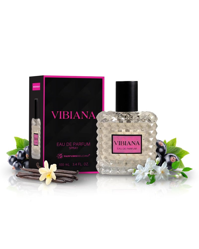 PB ParfumsBelcam Vibiana Eau de Parfum for Women – Warm Floral-Woody Perfume with Black Currant, Jasmine Tea & Bourbon Vanilla – Sweet Modern Fragrance Spray, Signature Everyday Scent, 3.4 Fl Oz