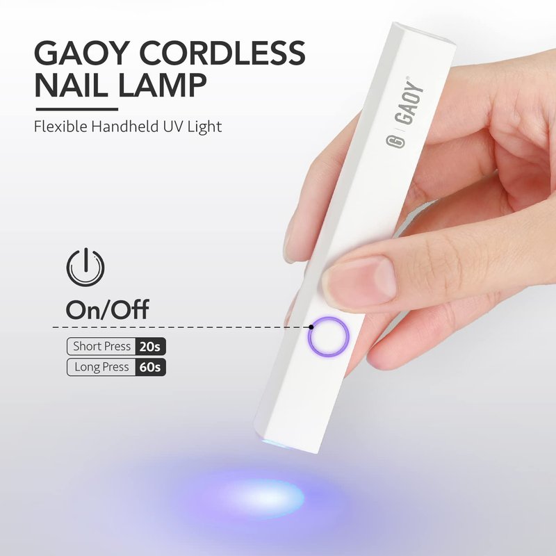 Handheld UV Light for Gel Nails - Portable Cordless Mini Nail Lamp | Fast Curing & Rechargeable