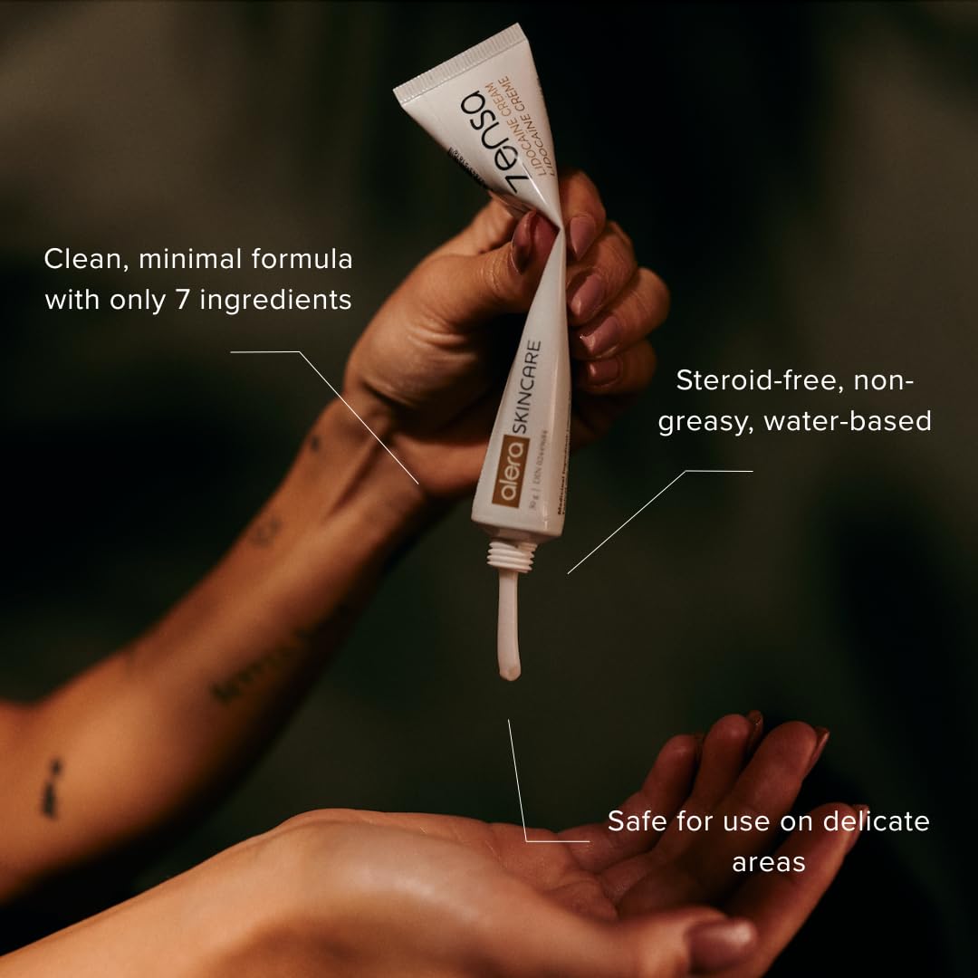 Zensa Numbing Cream 5% Lidocaine, Maximum Strength Topical Anesthetic-Pain Relief, Fast-Absorbing, Long-Lasting, Hypoallergenic Water-Based with Vitamin E, Vegan, Cruelty-Free, 30g, NDC 69805-786-01
