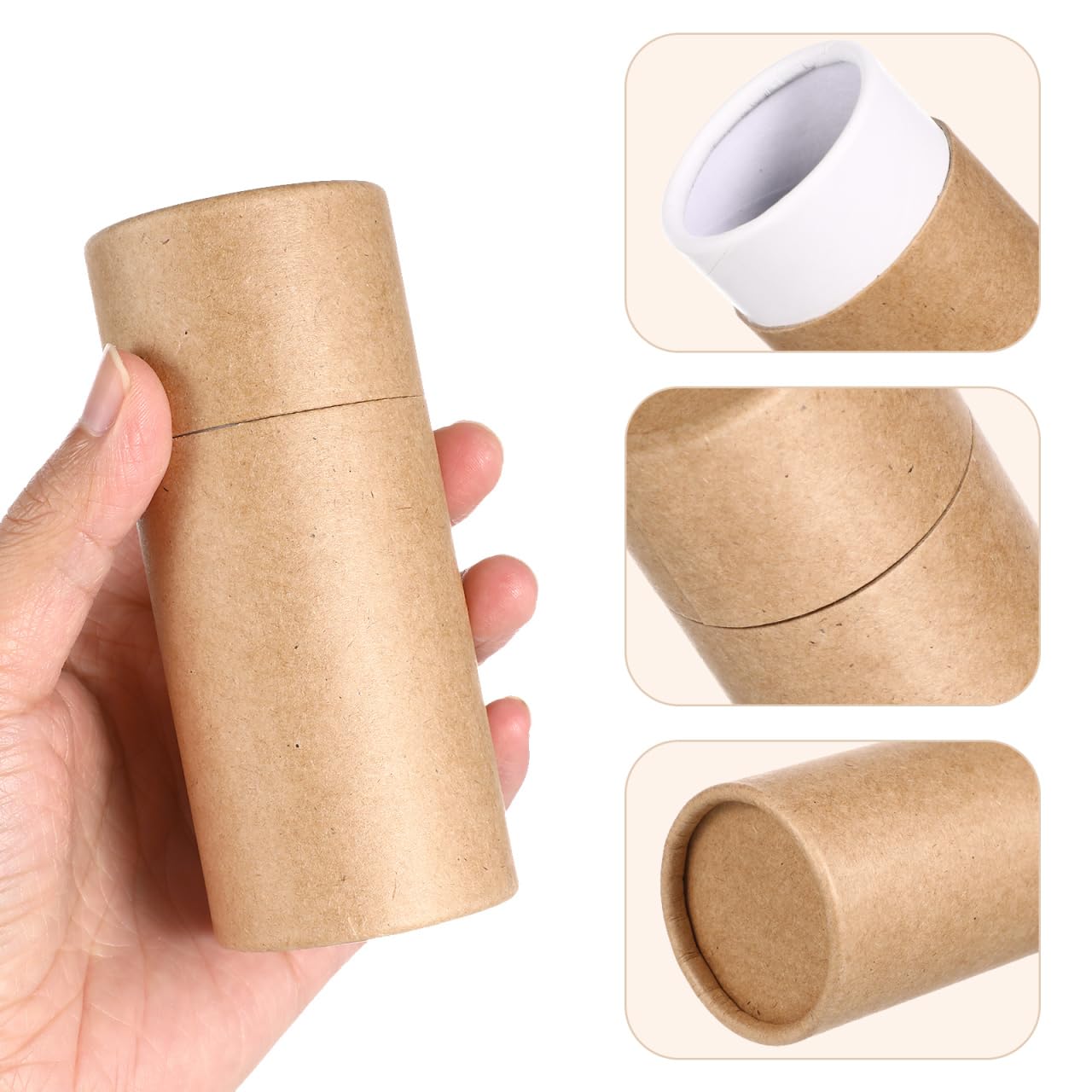 Hemoton Kraft Paper Cylinder Gift Boxes 30-Pack 4.48X6.02X2.00In Eco-Friendly Paper Packaging for Essential Oil Bottles Tea Storage and Small Craft Items