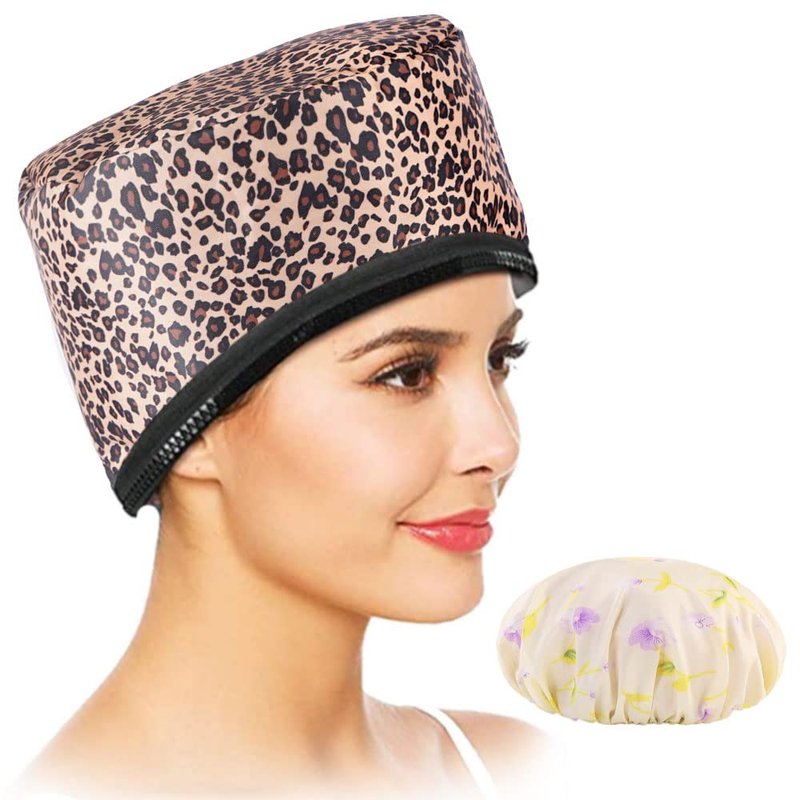 Skiennix Electric Hair Cap - Thermal Treatment Hat with Dual Temperature Control | Leopard Print