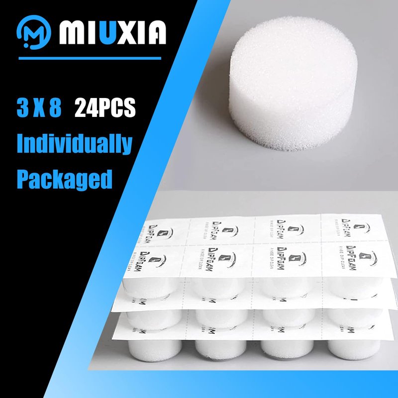 MIUXIA Dip Foam - 24Pcs Dip Cups Rinse Caps Tip Rinse Dip Clean Professional Cartridge Dip Foam Cleaning…