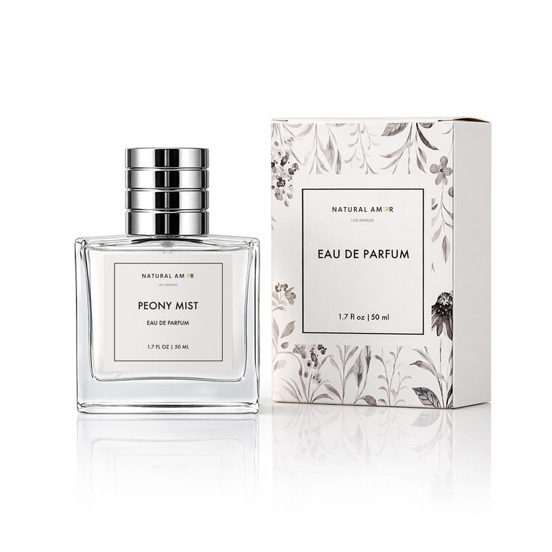 NATURAL AMOR LOS ANGELES Peony Mist Eau de Parfum – Soft Peony & Rose Floral Scent with Clean Musk, Elegant Feminine Perfume 1.7oz