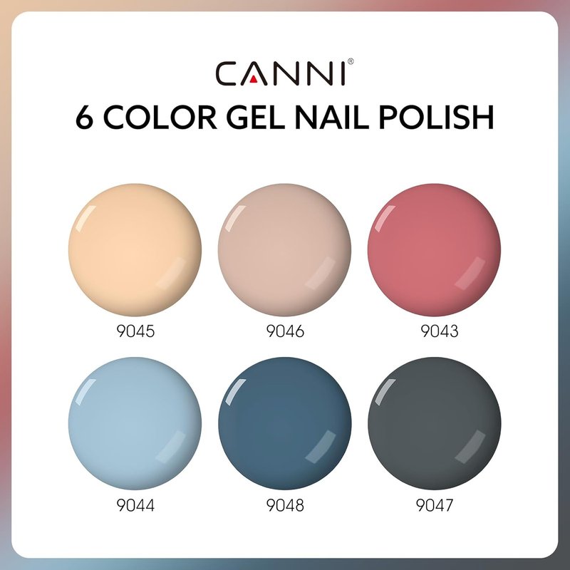 CANNI Hema-Free Brown Gel Nail Polish Set - 6 Colors, 9 ML | Fall Light Brown & Nude Shades for DIY Manicure