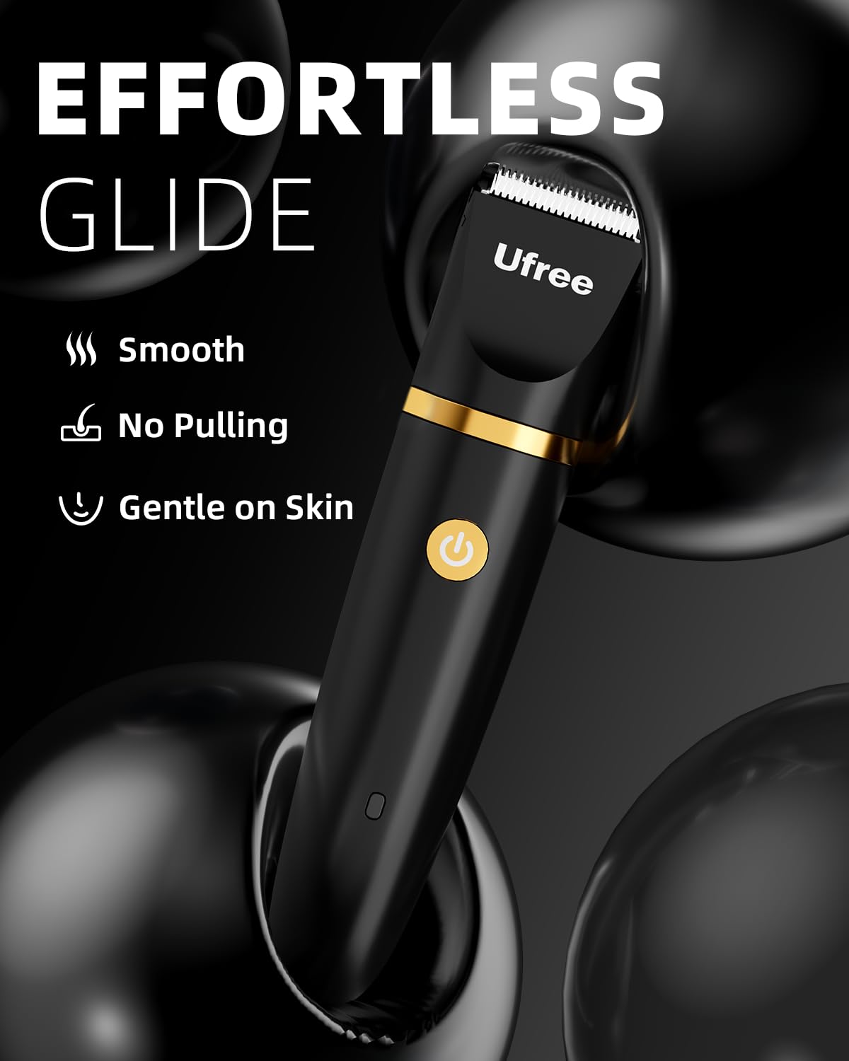 Ufree Bikini Trimmer - Rechargeable Electric Razor for Women | IPX7 Waterproof, Black Body Hair Shaver