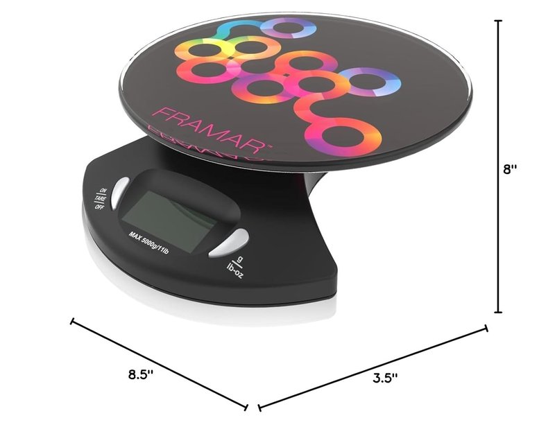 FRAMAR Hair Color Scale - Digital Salon Scale for Accurate Hair Color Mixing | Easy to Clean, Elegant Black
