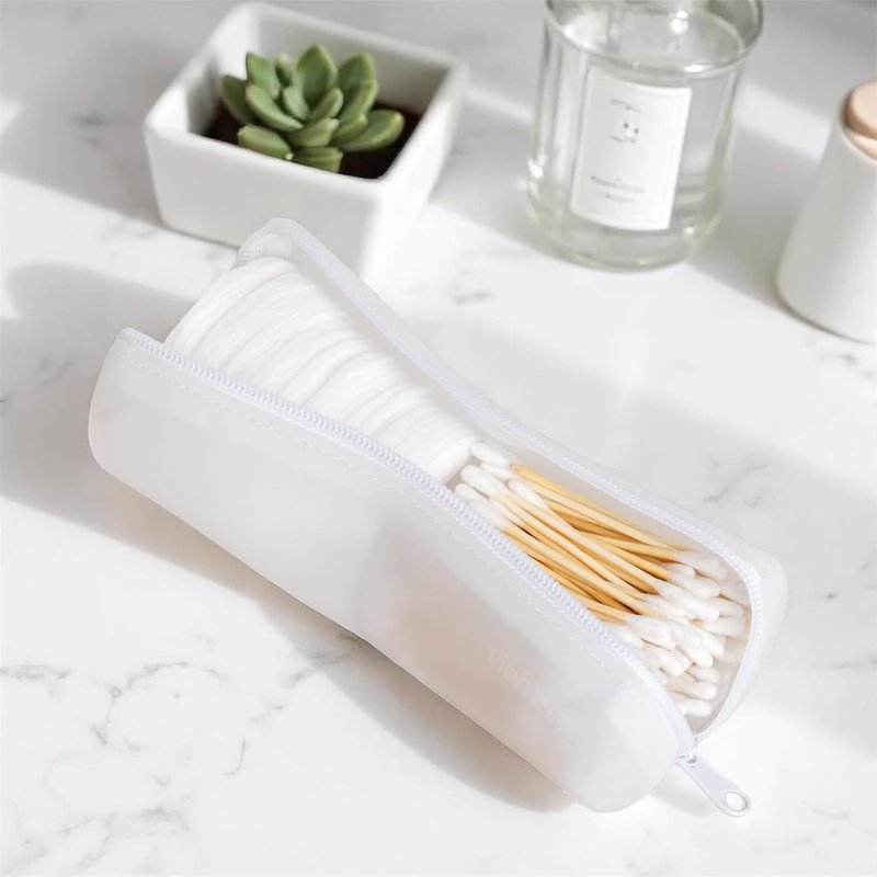 Cotton Round Swab Travel Case - 2-in-1 Portable Hair Accessories Organizer | Hair Tie & Bobby Pin Holder