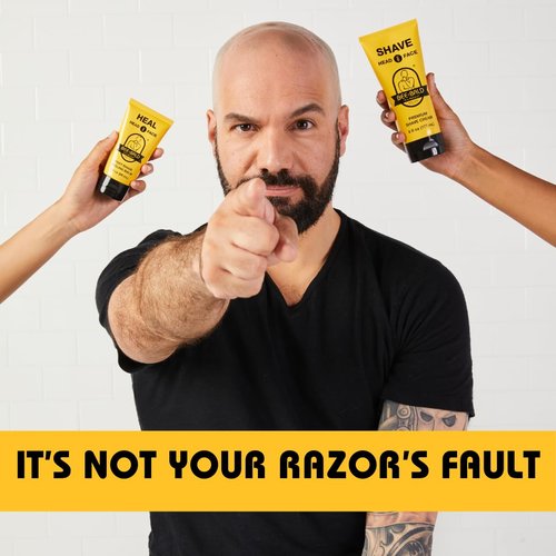 Bee Bald SHAVE Premium Shaving Cream Goes On Light & Slick That's Incredibly Smooth & Quick For Both Face And Head, 6 Fl Oz