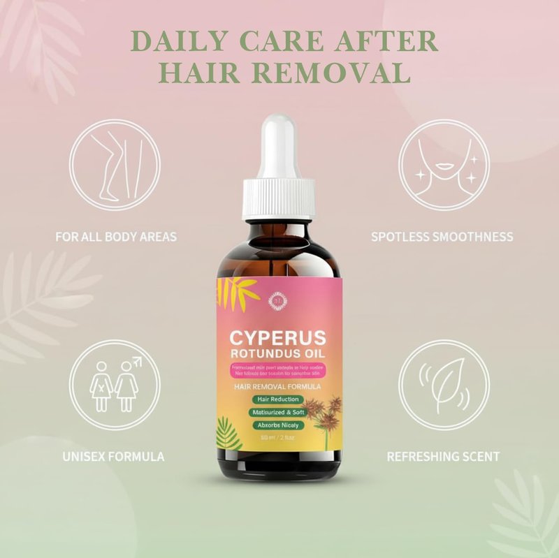 Natural Cyperus Rotundus Oil for Hair Removal - Soothes Skin & Hydrates | 2 fl oz