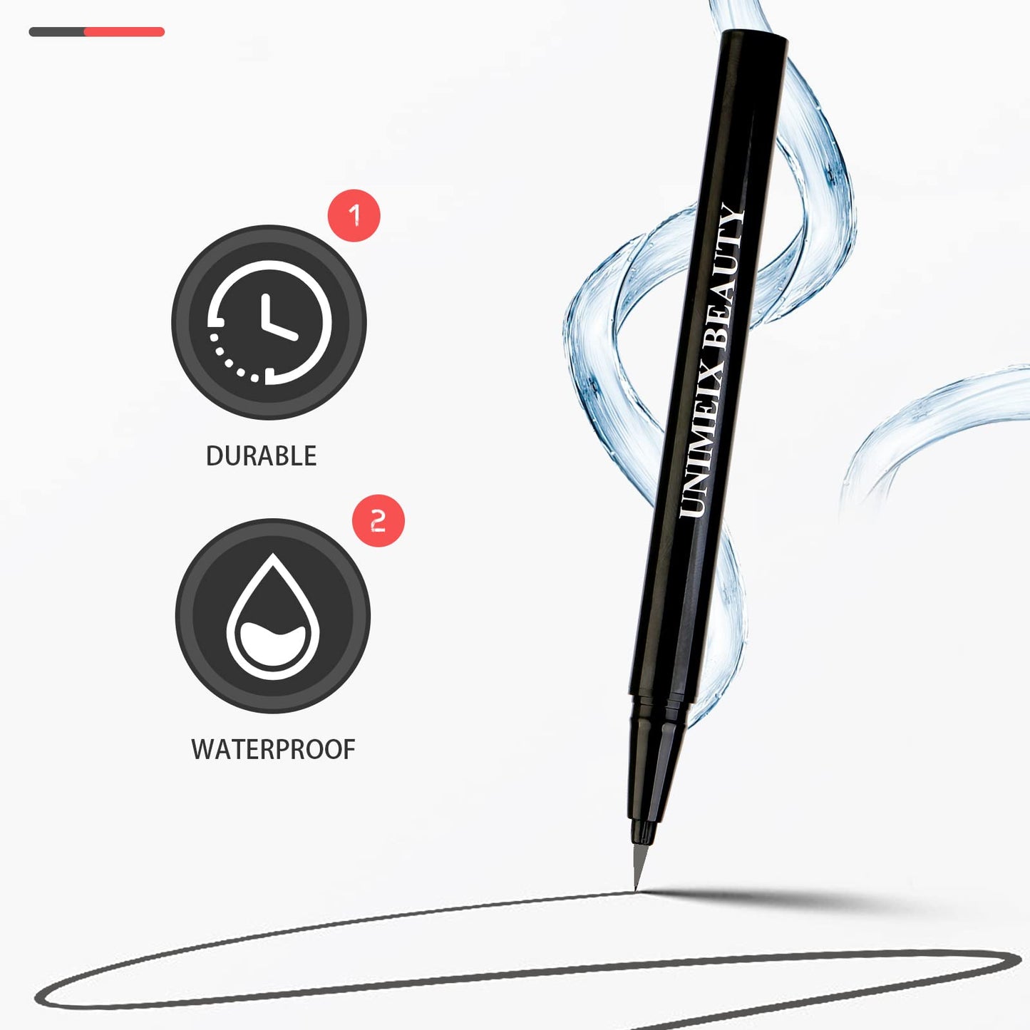 UNIMEIX Liquid Liner - Waterproof Eyeliner Pen, Precise All Day Wear, Charcoal Gray