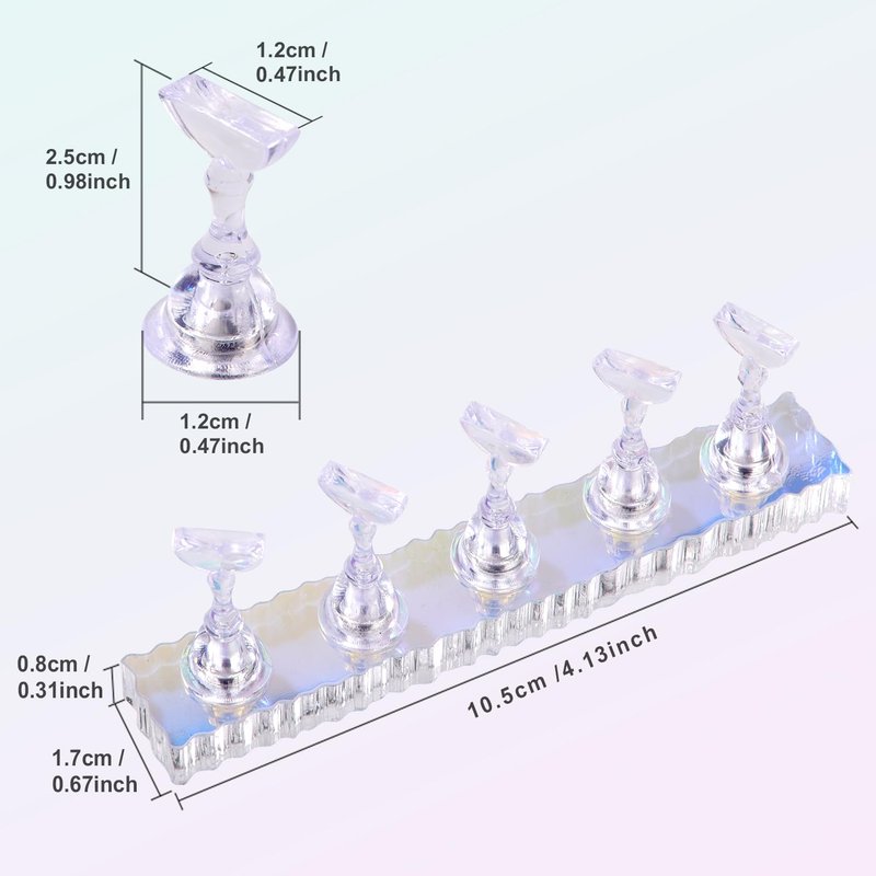 Komall Nail Art Tools, Nail Holder for Painting Nails, 15 PCS Nail Art Brushes, 5 PCS Nail Dotting Tool, Nail Stand for Home DIY & Salon Nail Art Design