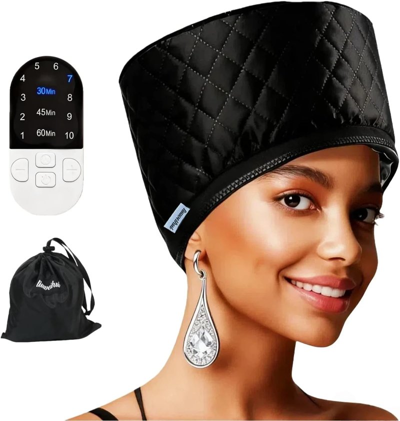 Hair Steamer for Natural Hair - 10-Speed Temperature Control & Fast Heating | Deep Nourishment Heat Cap