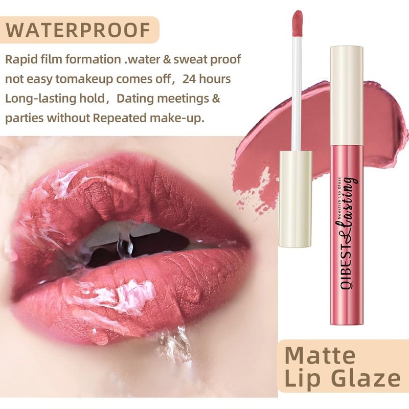 12Pcs Velvet Matte Liquid Lipstick Set - Waterproof Long-Lasting Nudes & Burgundy Shades | Perfect Gift for Women & Teens