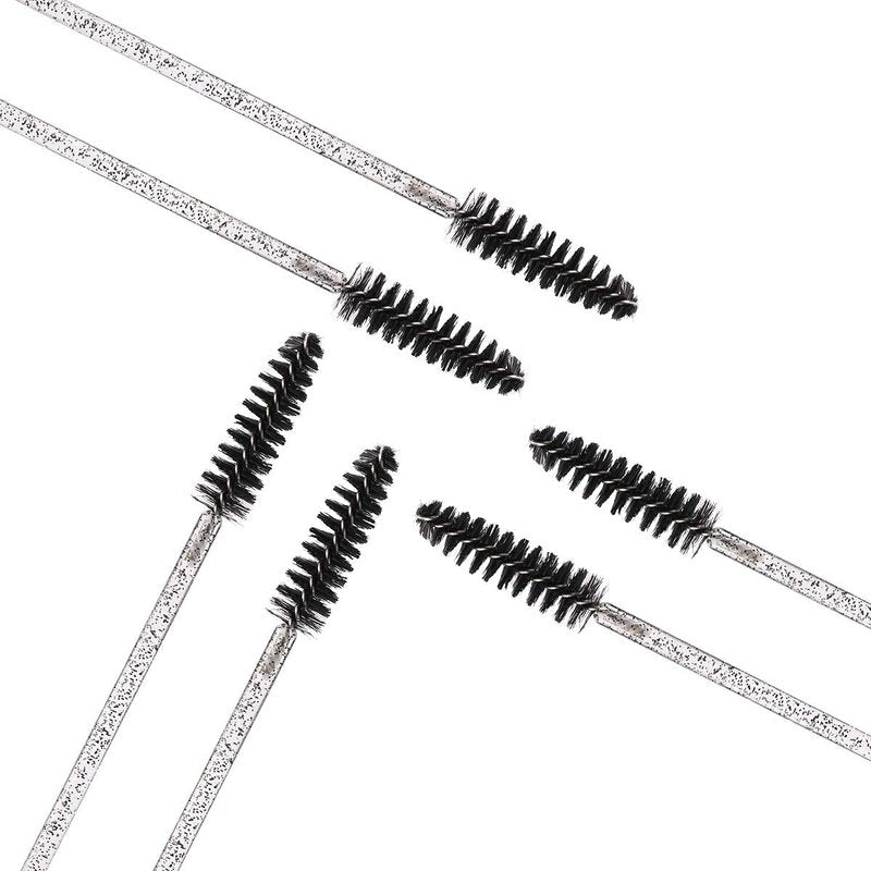 Elisel 300 PCS Disposable Mascara Brushes Crystal Eyelash Brushes Mascara Wands Applicator Eyelash Extensions Makeup Tools Eyebrow Brush (Black)