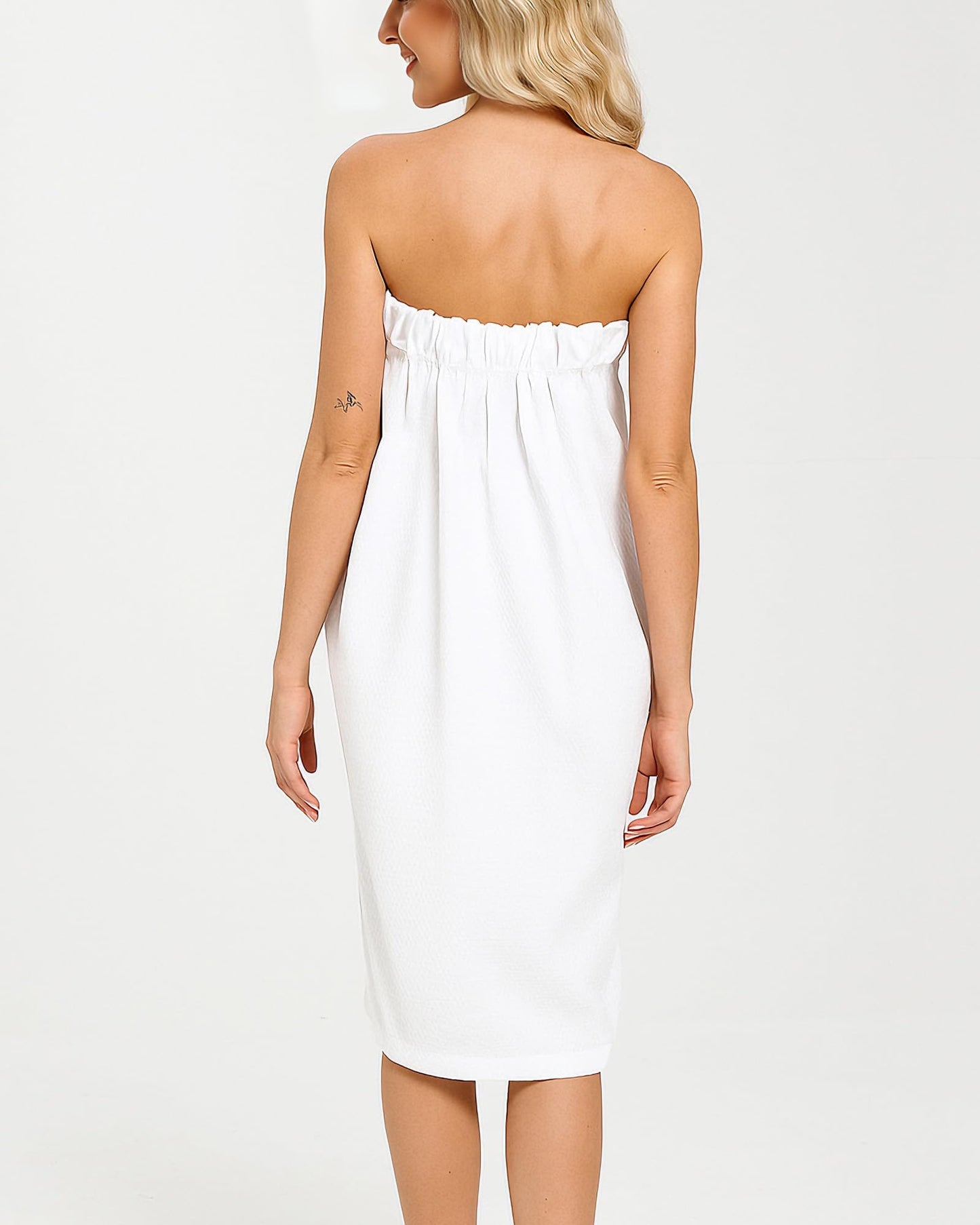 Xeoxarel Waffle Towel Wraps for Women, Lightweight Soft Shower Wrap, Perfect for Spa, Sauna, and Pool White Ivory