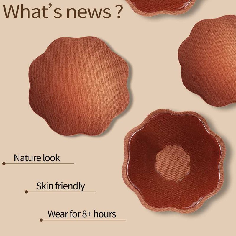Okela Boob Tape - Breast Lift Tape for Large Breast,Body Tape for Breast Lift w 2 Pcs Breast Petal Adhesive Bra Brown
