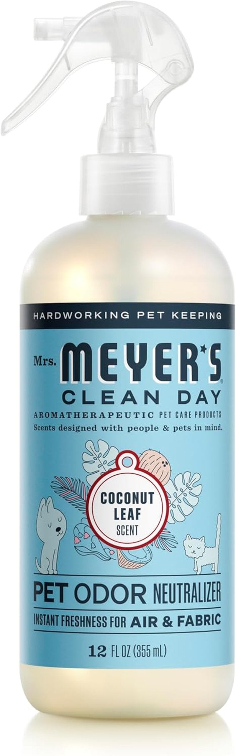 Mrs. Meyer's Clean Day Pet Odor Neutralizer - Coconut Leaf Scent | 12oz for Fresh Home Environment