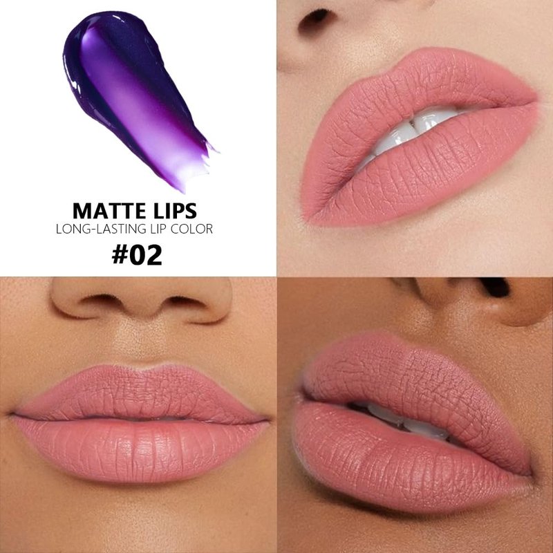 evpct Light Pink Lip Stain Peel Off, Matte Finish Transfer Proof Lips Liner Stain Peel off Lip Tint Gloss Makeup, Long Lasting Waterproof Lipstick Highly Pigmented 24 Hours Original Lips Stains, 02#