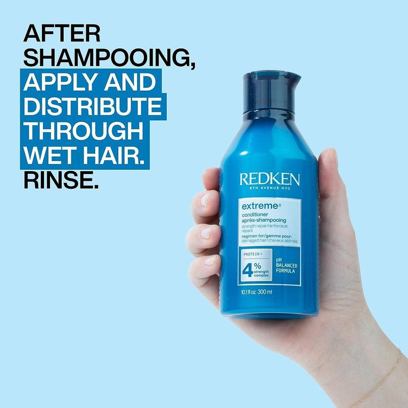 Redken Extreme Conditioner | Anti-Breakage & Protection for Damaged Hair | Strengthen and Fortify Hair | Infused With Proteins | For Weak, Brittle Hair | 10.1 Fl Oz