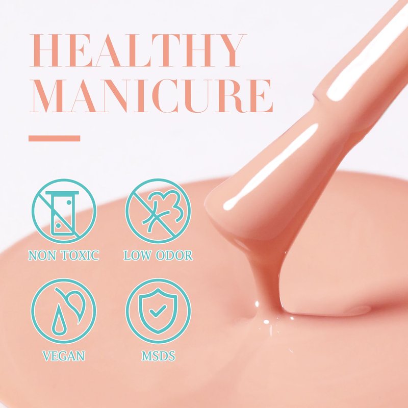 Double Rhythm Gel Polish 15ML Pure Sheer Same Color Same Bottle Soak Off Gel Polish Nail Art Manicure Salon DIY at Home for Women (Milky Orange Pink-A1317)