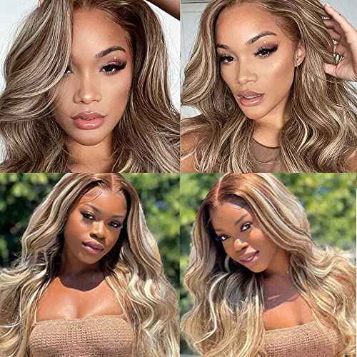 P4613 Highlight Blonde Human Hair Bundles Brown Body Wave 3 Bundles 28 30 32 inch Two Tone Brown and Blonde Bundle for Women
