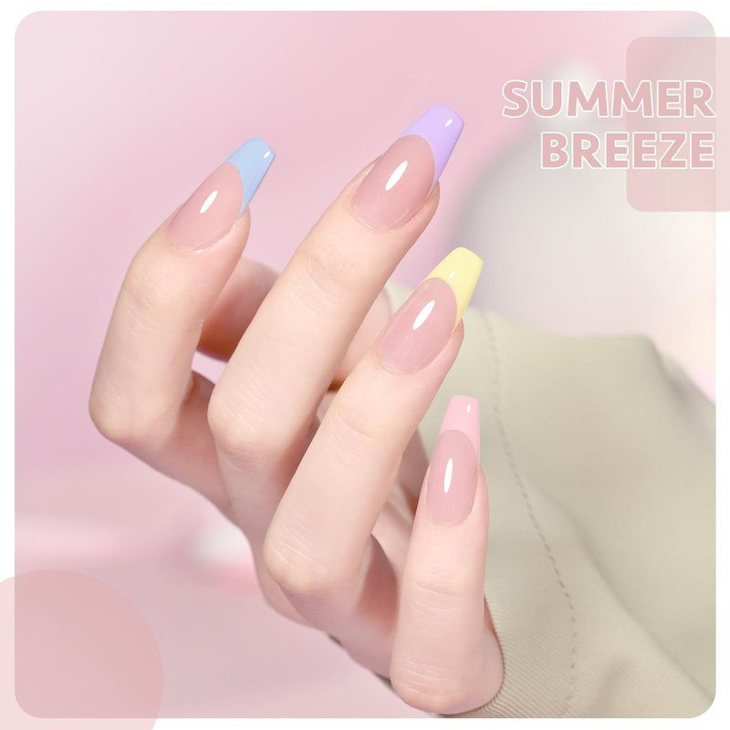 Pastel Gel Nail Polish Set - 8 Soak Off Colors for Salon & DIY Nail Art | Pink, Green, Blue