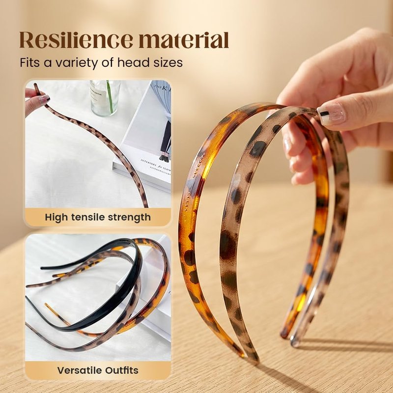 Jurfest Headbands For Women, U-Shaped Hair Comb Headbands, Teeth Hairband For Everyday Styling (Tortoiseshell)