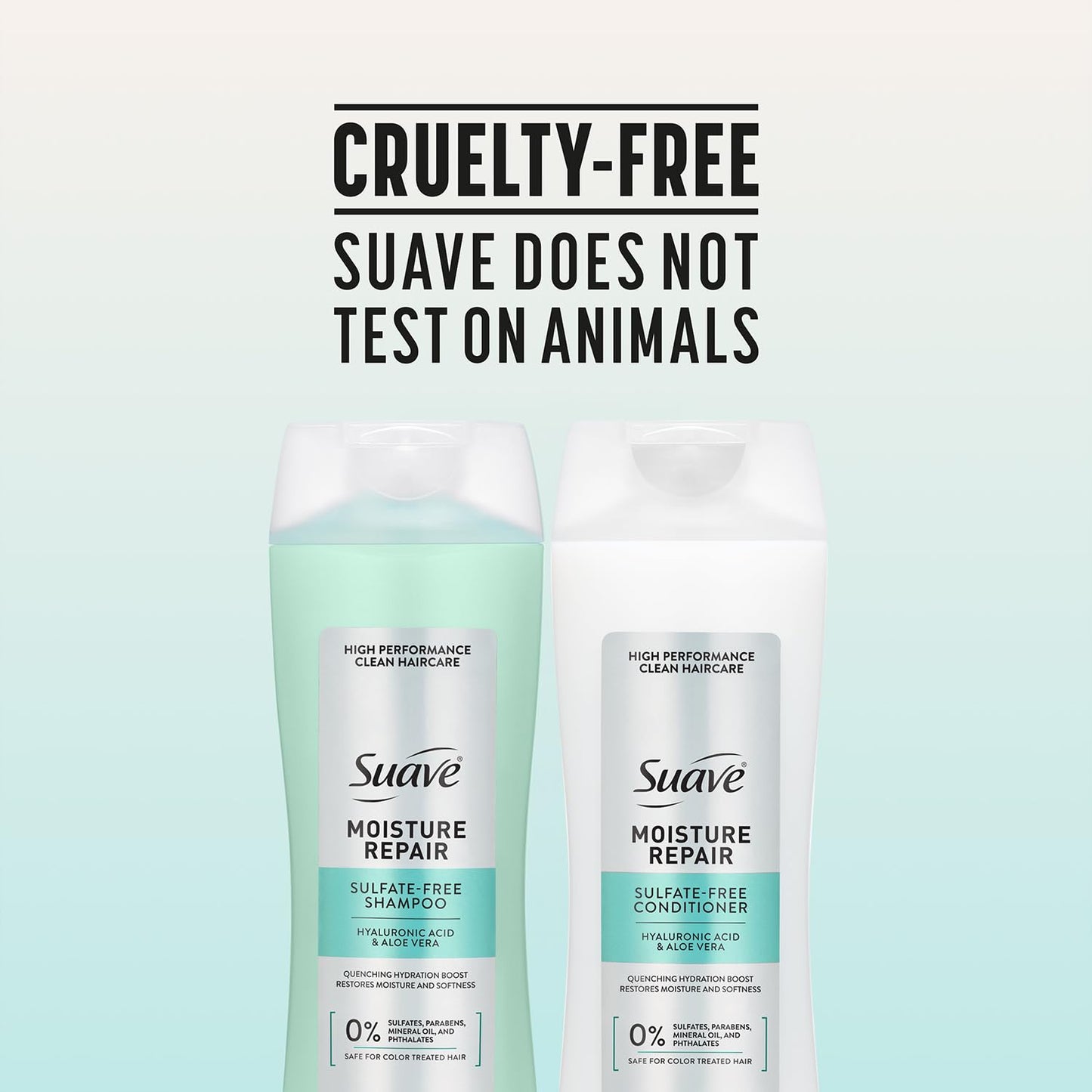 Suave Moisture Repair Sulfate-Free Shampoo & Conditioner Set – Lightweight, Hydrating Hair Treatment for Dry, Damaged Hair, 12.6 Oz Ea
