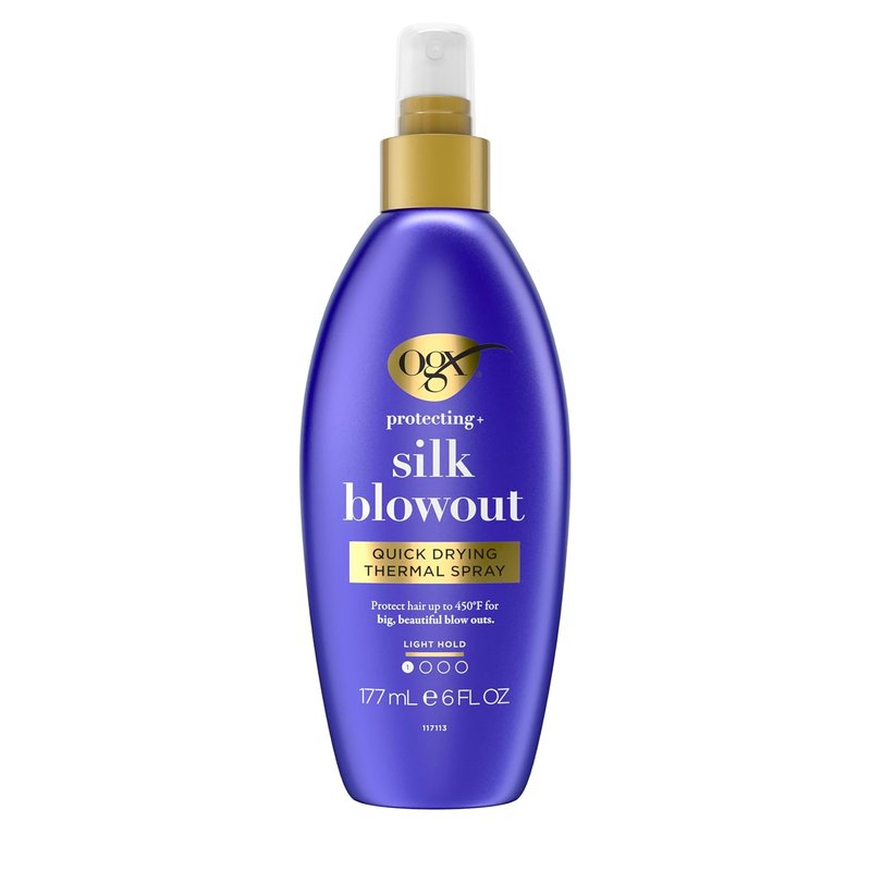 OGX Heat Protectant Spray - Quick Drying Thermal Protection for Soft, Shiny Hair | 6 fl. oz, Shields Up to 450°F