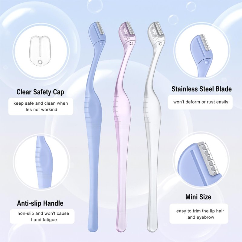 HJZHII 6 Pcs Eyebrow Razor for Women, Mini Eyebrow Razor Trimmer Small Face Razors Lip Hair Remover with Precision Cover Face Razors Eyebrows Shaver Shaving Removal Tool for Women Makeup FaceCare Tool
