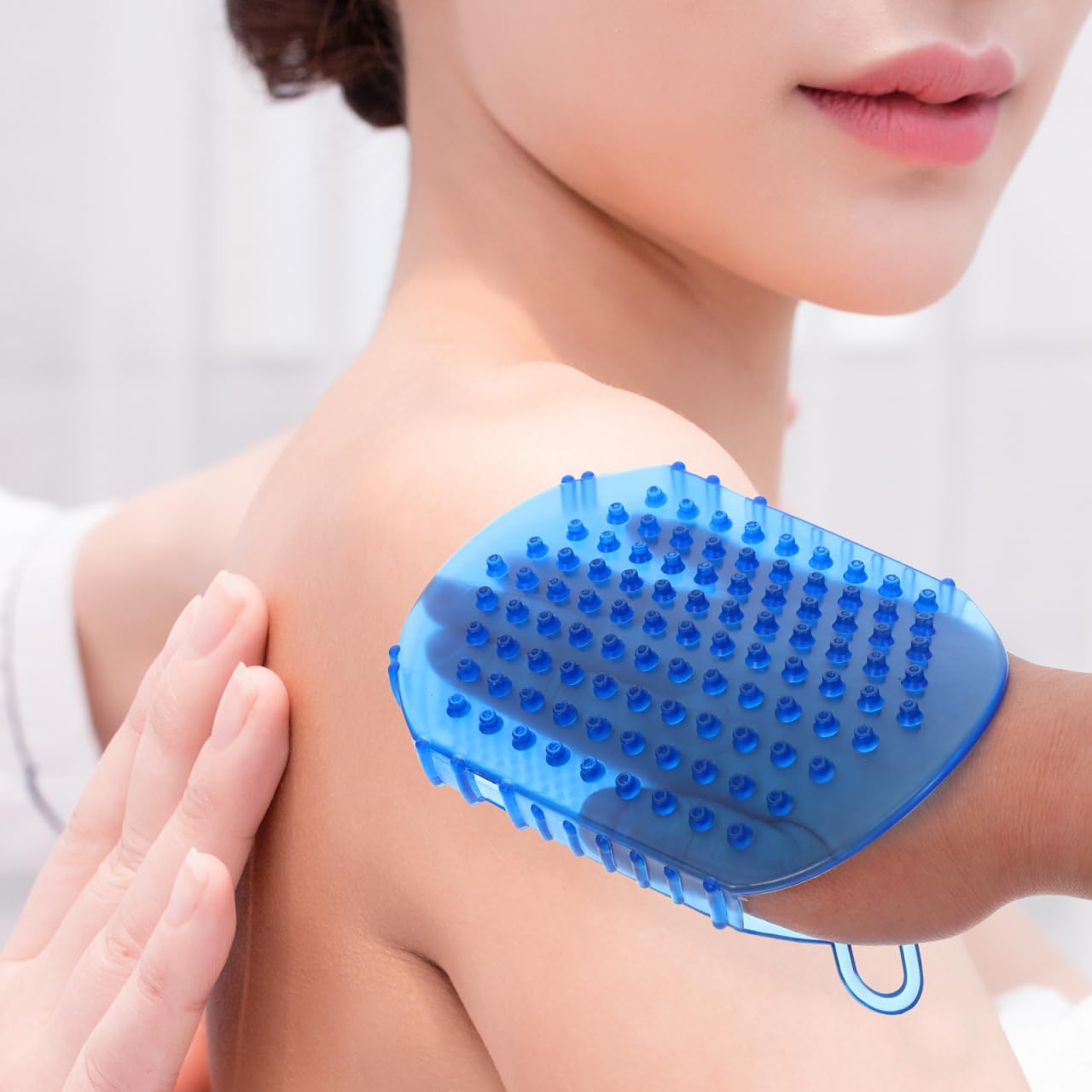 Healifty Massage Brush 2-Pack Double-Sided Silicone Body Scrubbers for Bath Exfoliating and Relaxation Convenient Household Spa Tool with Comfortable Grip 5.90X4.29X0.98In