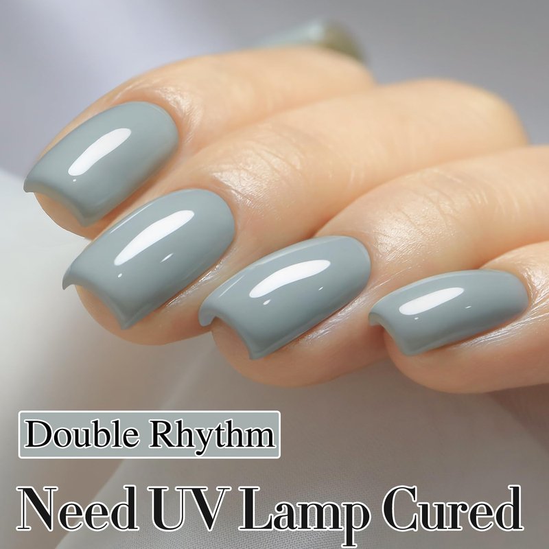 Double Rhythm 15ML Gel Polish Pure Sheer Same Color Same Bottle Soak Off Gel Polish Art Manicure Salon DIY at Home for Women (Milky Gray-A1464)