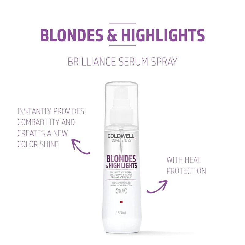 Goldwell Dualsenses Brilliance Serum Spray for Blondes & Highlights - 150mL Hydrating Formula