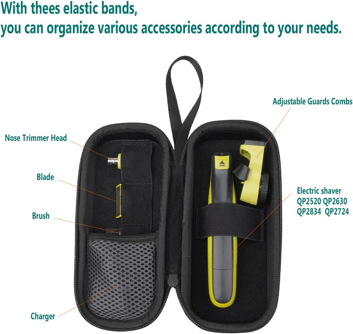 Travel Case for Philips Norelco OneBlade Trimmers - Portable Hard Case for QP2520, QP2630, QP6510, QP6520, QP653 | Stylish Storage Solution