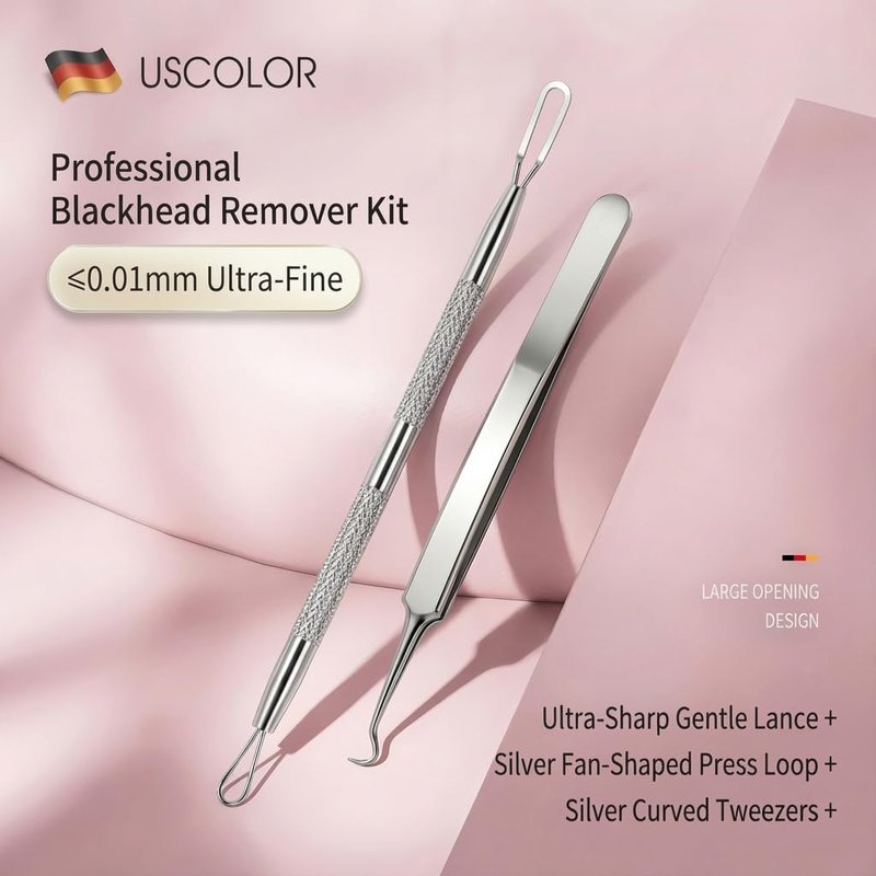 60PCS Pimple Popper Tool Kit, Professional Blackhead Remover for Face, Stainless Steel Pimple Extractor Set, Blackhead Remover Tweezers for Acne, Whitehead, and Blemish Treatment