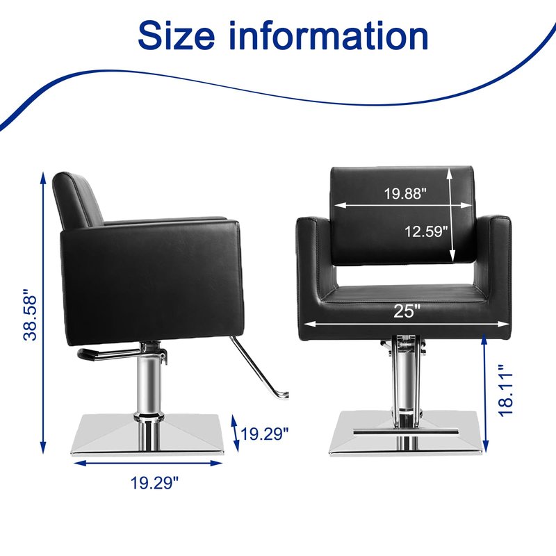 Hairdresser Barber Salon Chair,Capacity 330 Lbs - with Heavy Duty Hydraulic Pump, 360° Swivel Adjustable Spa Beauty Equipment, Hair Stylist Women Man for Barbershop,Home Hairdresser Barber (Black)